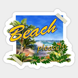 retro beach plase Sticker